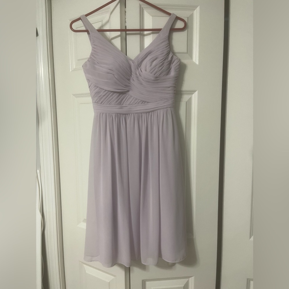 lavender purple formal dress; size 0; zipper on the back; medium length
